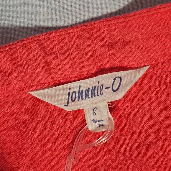 Johnnie-O Fit & Flare Button Front Tiered Midi Dress Women Size S Rouge Red - Picture 6 of 16